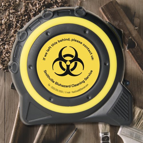 Biohazard Industry _ Black on a yellow background Tape Measure