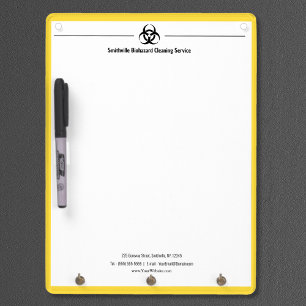 Biohazard Industry - Black with yellow border Dry Erase Board