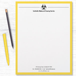 Biohazard Industry - Black with yellow border Letterhead
