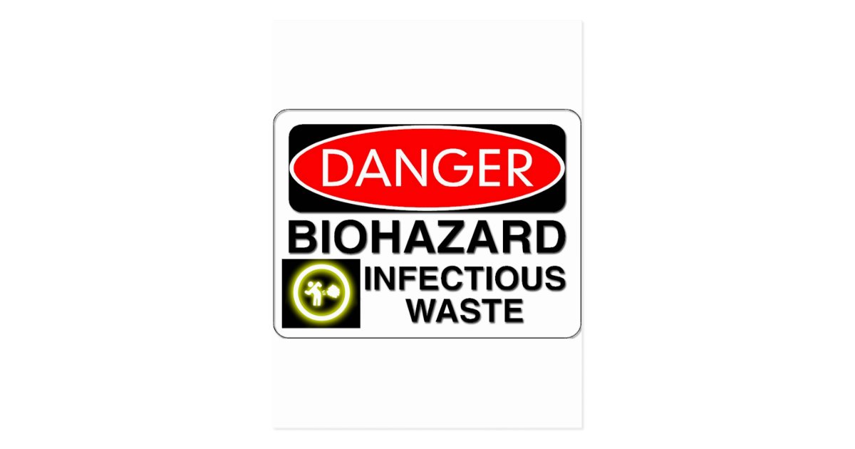 Biohazard Infectious Waste Postcard | Zazzle