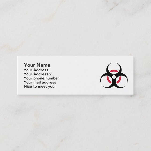 Biohazard Mini Business Card (Front)