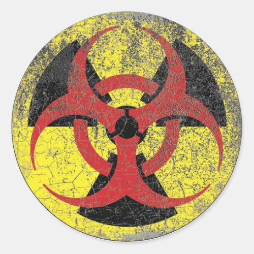 Biohazard Radiation Warning Classic Round Sticker