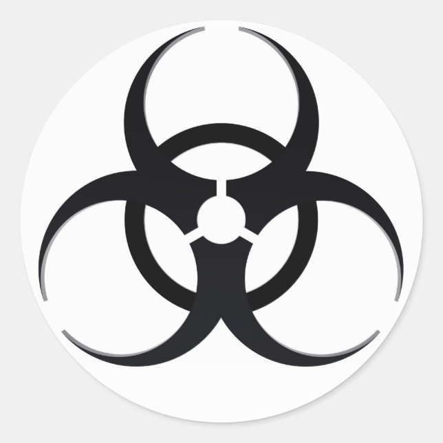 Biohazard sign classic round sticker (Front)