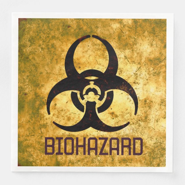 Biohazard sign paper dinner napkins (Front)