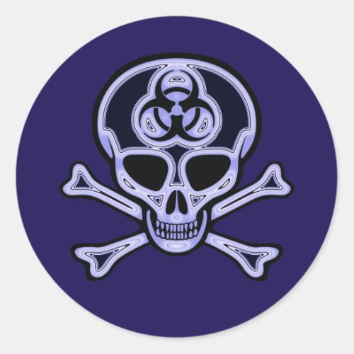 Biohazard Skull and Crossbones Sticker