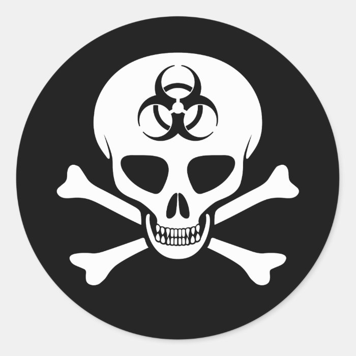 Biohazard Skull & Crossbones Sticker