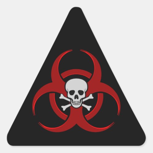 Biohazard Skull Triangle Sticker