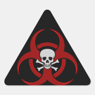 Biohazard Skull Triangle Sticker