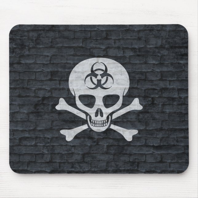 Biohazard Skull w/ Gray Brick Mouse Pad (Front)