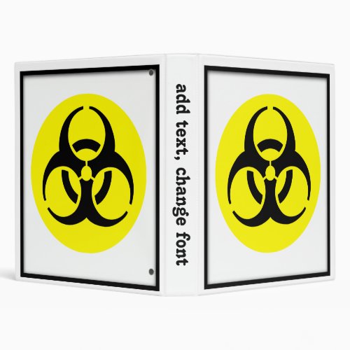 BioHazard Symbol 3 Ring Binder