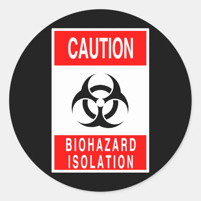 Biohazard Symbol Classic Round Sticker | Zazzle