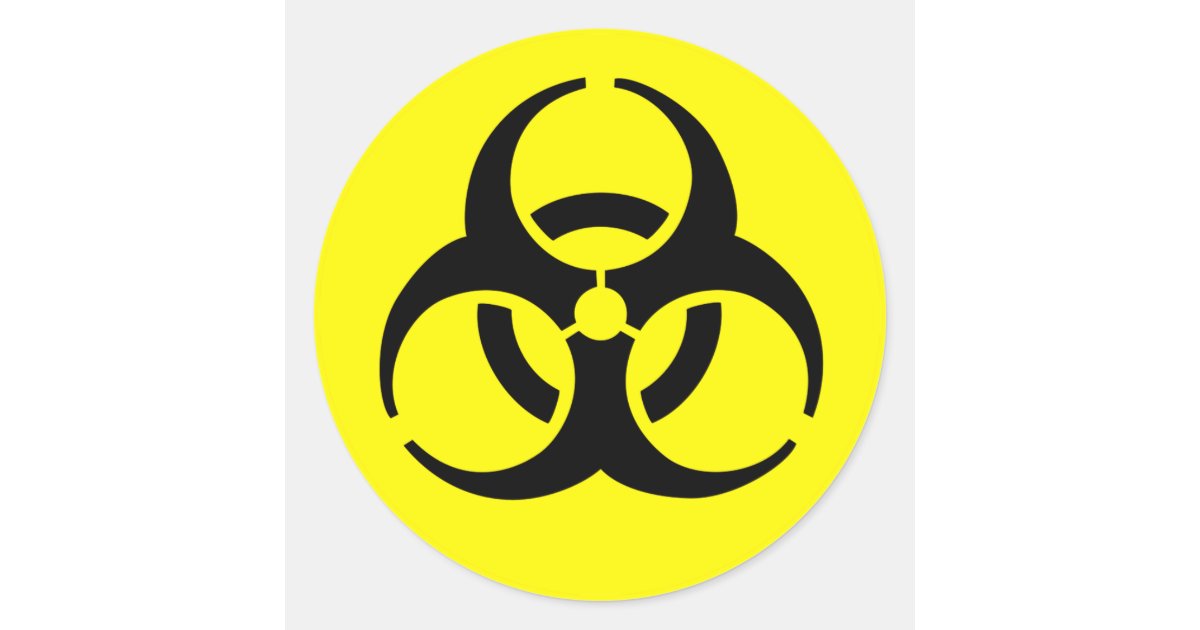 BioHazard Symbol Classic Round Sticker | Zazzle