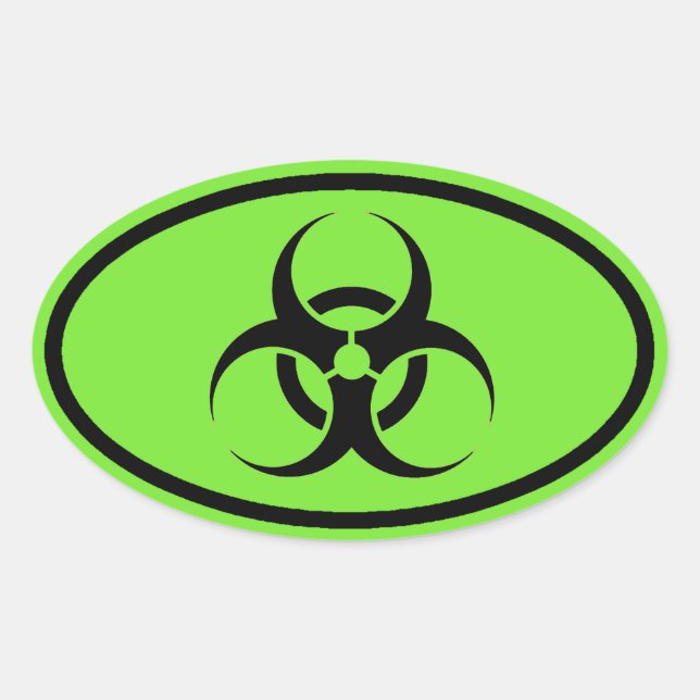 Biohazard Symbol Green oval car stickers (Front)