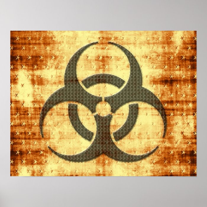 Biohazard symbol grunge effect posters
