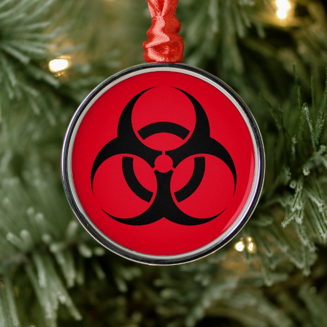 Biohazard Symbol Metal Ornament (Tree)