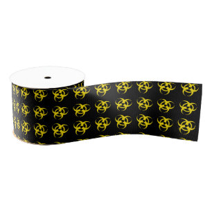 Biohazard Symbol Pattern Grosgrain Ribbon