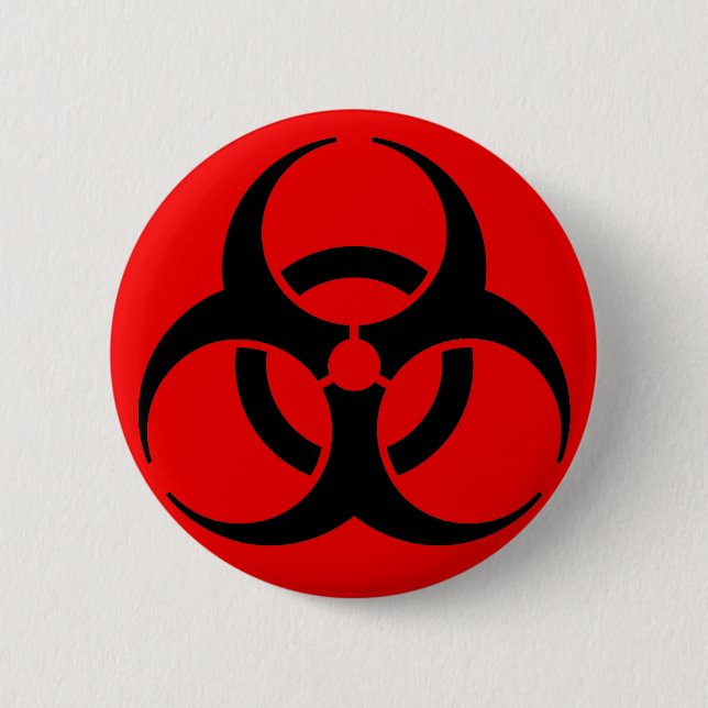 Biohazard Symbol Pinback Button (Front)