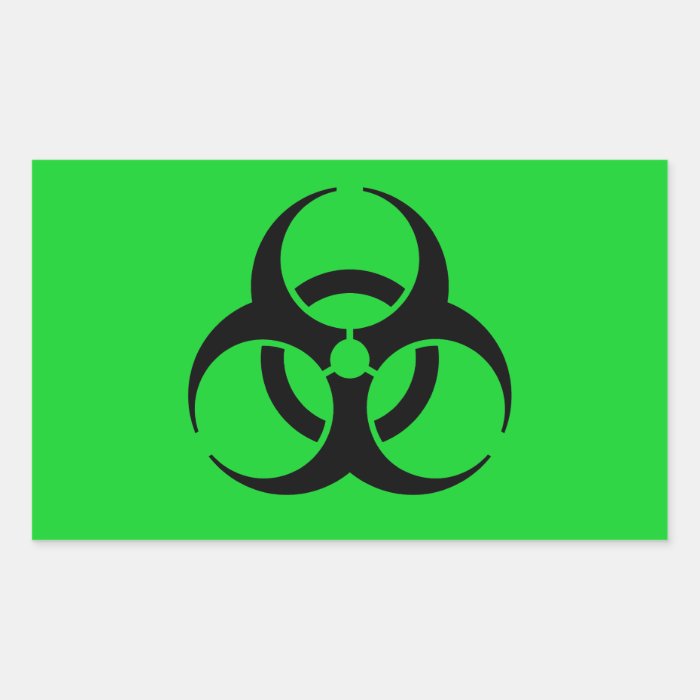 Biohazard Symbol Rectangular Stickers