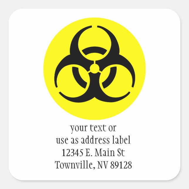 BioHazard Symbol Square Sticker (Front)