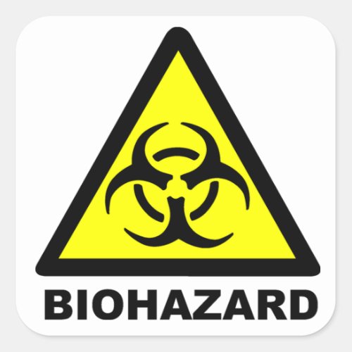 Biohazard Symbol Square Sticker