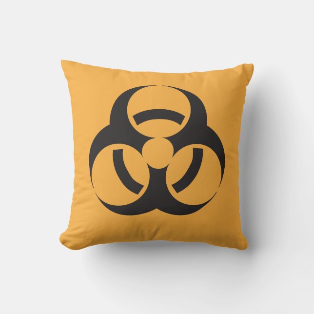 Biohazard Symbol Throw Pillow (Front)