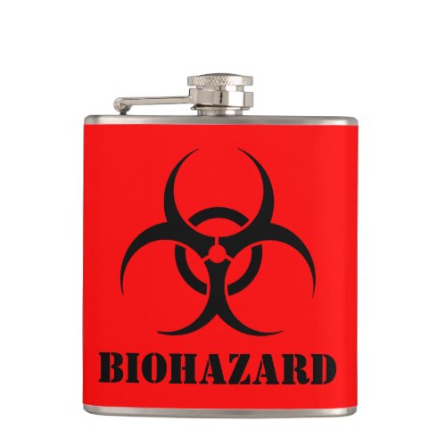 BIOHAZARD Symbol Warning Label Halloween Props Flask