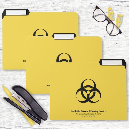 Biohazard Symbols _ Black on a Yellow Background File Folder