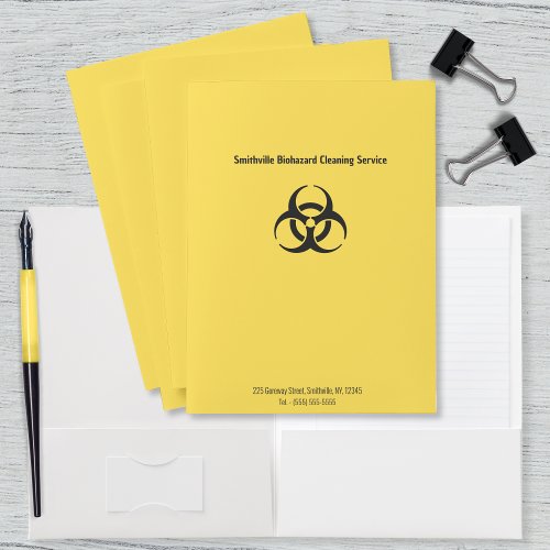 Biohazard Symbols _ Black on a Yellow Background Pocket Folder