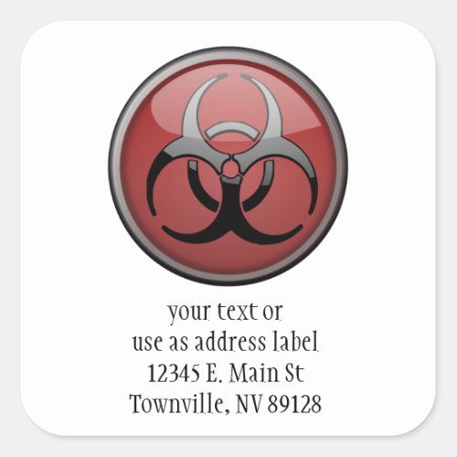 BioHazard Toxic _ Red Square Sticker