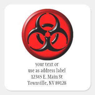 BioHazard Toxic - Red Square Sticker
