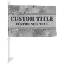 Biohazard Urban Camo Car Flag w/ Custom Text