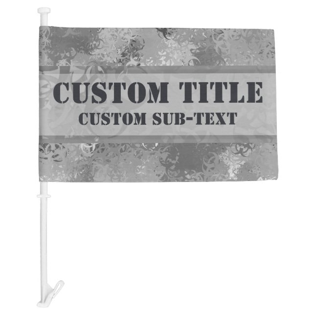 Biohazard Urban Camo Car Flag w/ Custom Text (Front)