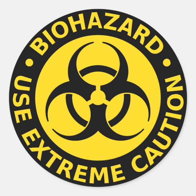 Biohazard - Use Extreme Caution Classic Round Sticker (Front)