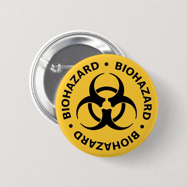 Biohazard Warning Button Pin (Front & Back)