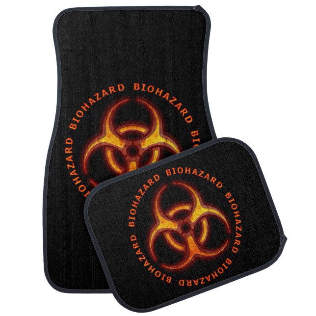 Biohazard Warning Car Floor Mat (Set)