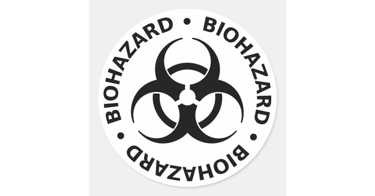Biohazard Warning Classic Round Sticker | Zazzle