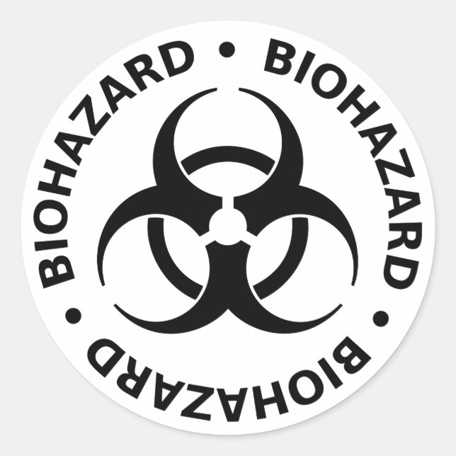Biohazard Warning Classic Round Sticker (Front)