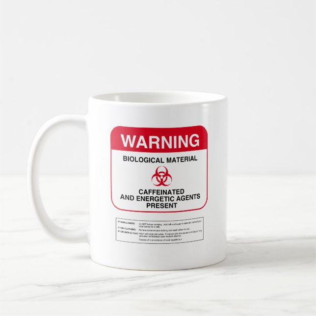 Biohazard Warning Coffee Mug (Rounded) (Left)
