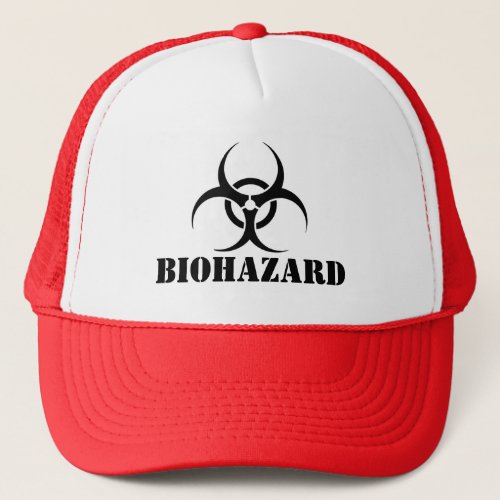BIOHAZARD Warning Label Halloween Dress Up Trucker Hat