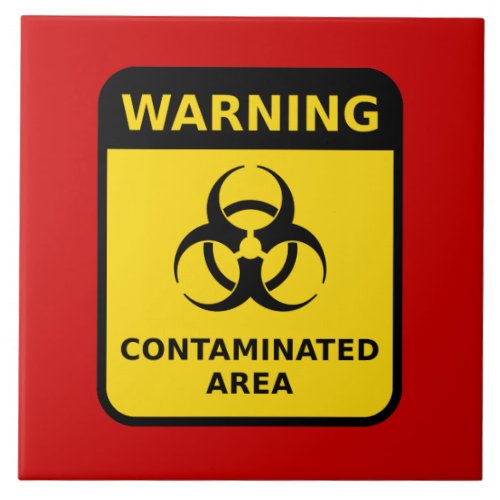 Biohazard Warning Sign Tile