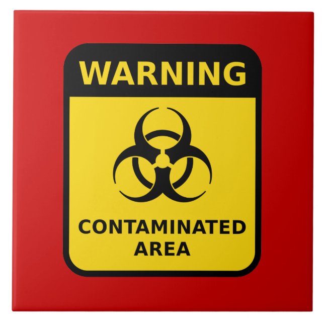 Biohazard Warning Sign Tile (Front)