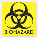 Biohazard Warning Square Sticker