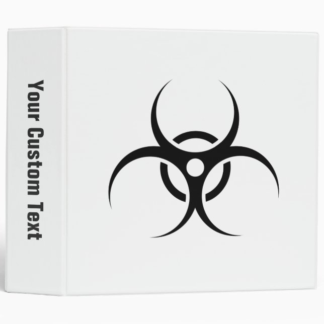Biohazard Warning Symbol 3 Ring Binder (Front/Spine)