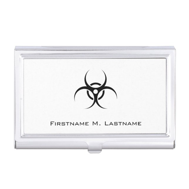 Biohazard Warning Symbol Business Card Holder (Front)
