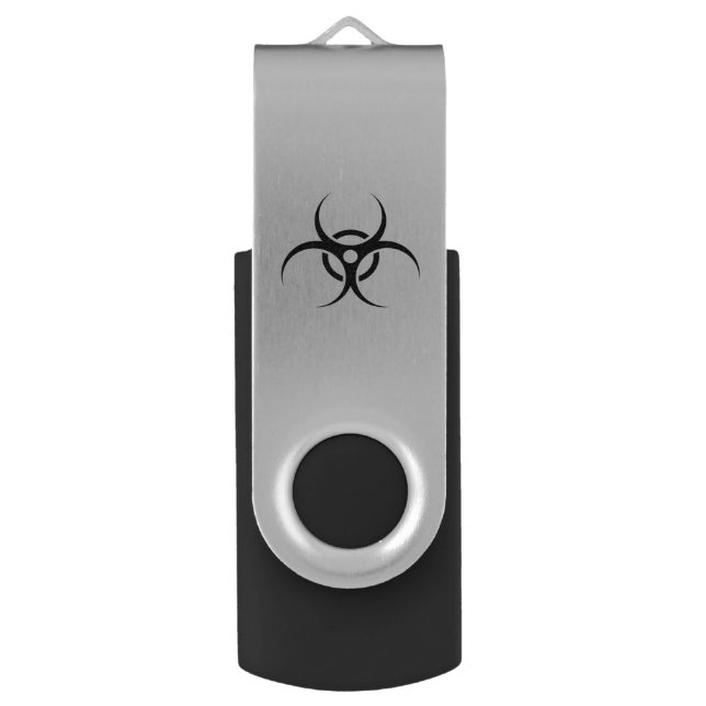 Biohazard Warning Symbol Flash Drive (Front Vertical)