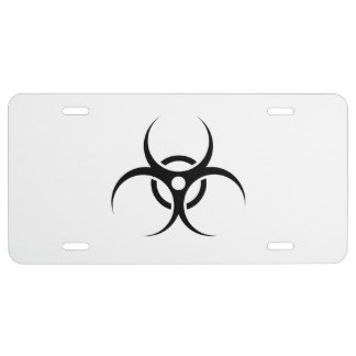 Biohazard Warning Symbol License Plate