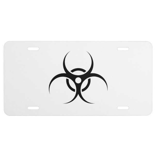 Biohazard Warning Symbol License Plate (Front)