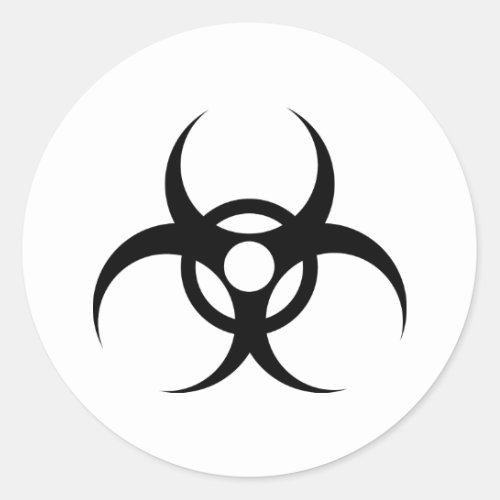 biohazard waste symbol classic round sticker
