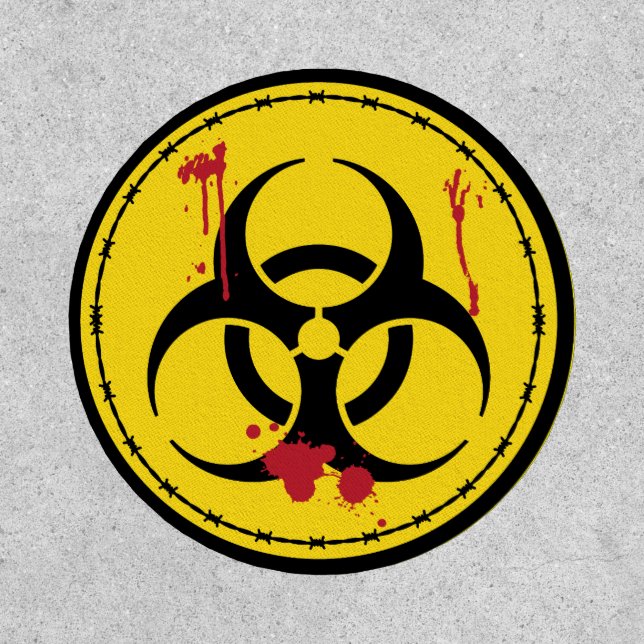 Biohazard Yellow Bloody Warning Symbol Patch (Front)
