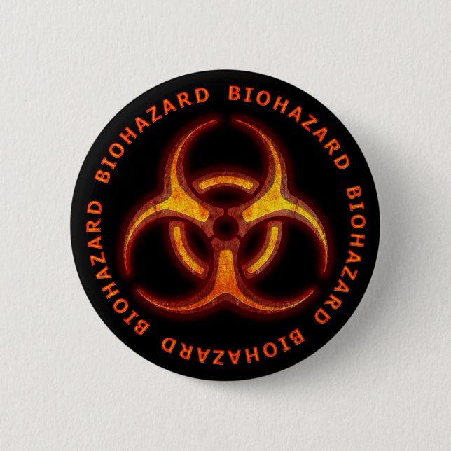 Biohazard Zombie Warning Button (Front)